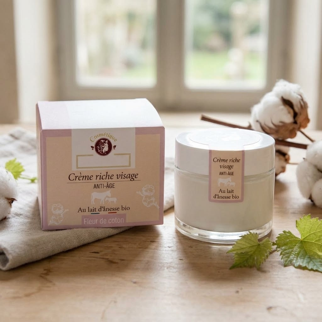 Crème anti-âge au lait d'ânesse bio 50ml