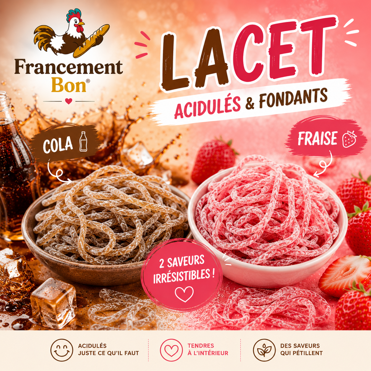 Lacet épais acidulé