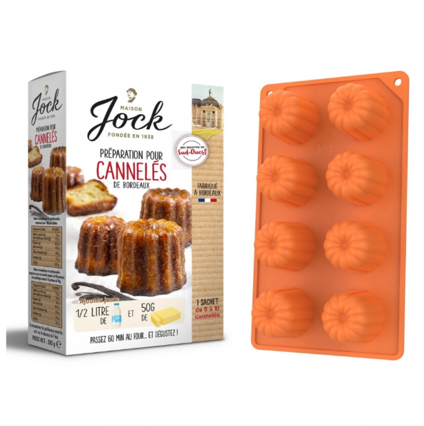 Kit Cannelés faits maison : 1 Préparation et 1 Moule 8 cannelés