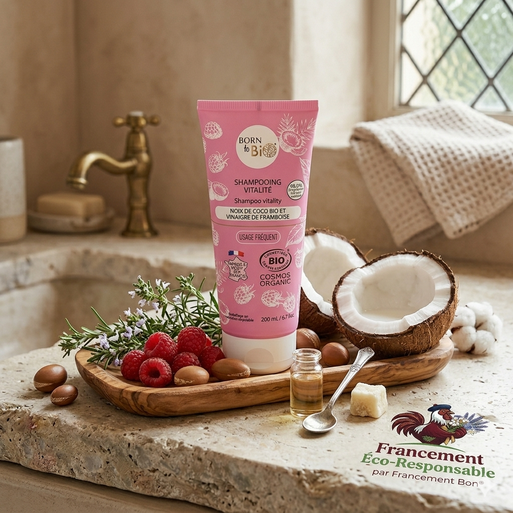 Shampooing Noix de Coco et vinaigre de framboise - Certifié Bio