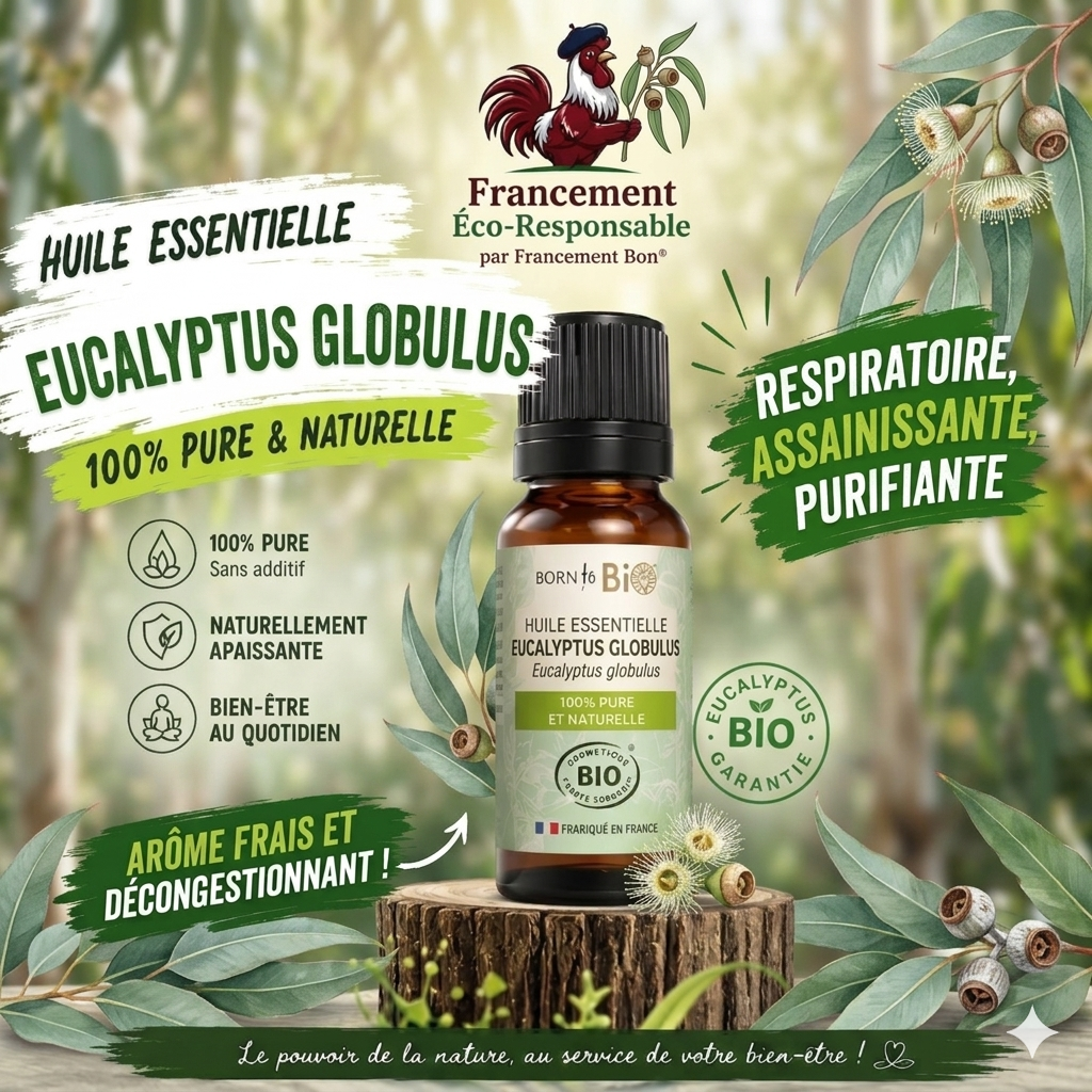 Huile essentielle d' Eucalyptus globulus - Certifiée Bio - 10mL