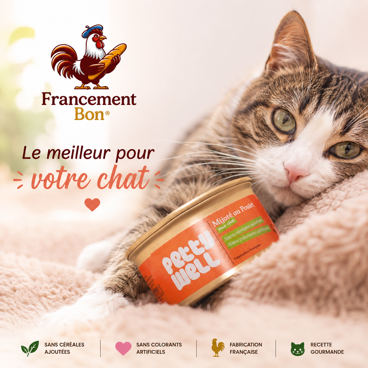Pâtée Chat - Recette Poulet - 0.80g