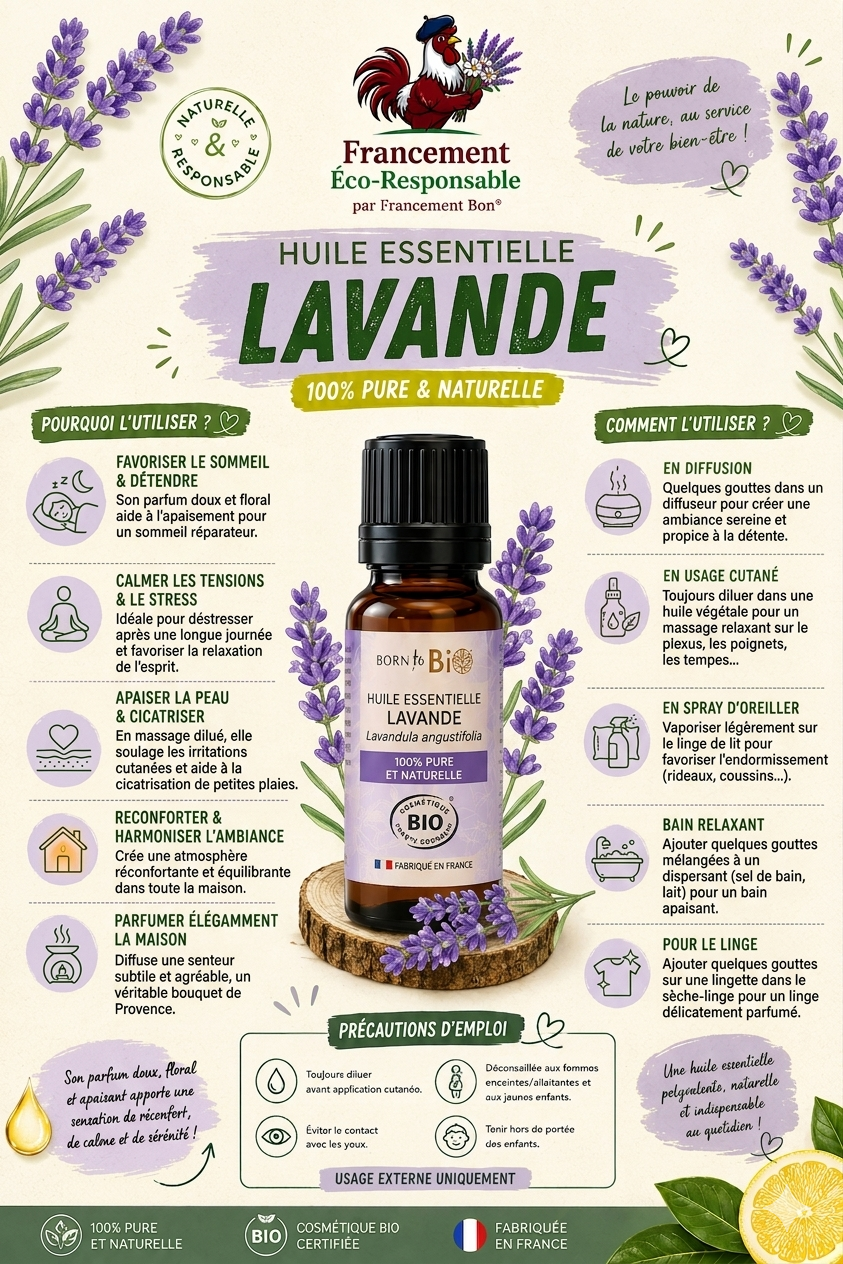 Huile essentielle de Lavande - Certifiée Bio - 10mL