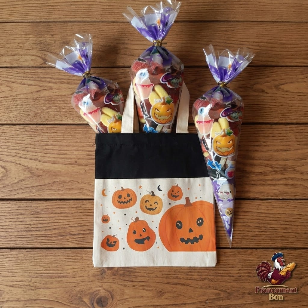 Sac à bonbons Halloween et 1 kilo de bonbon